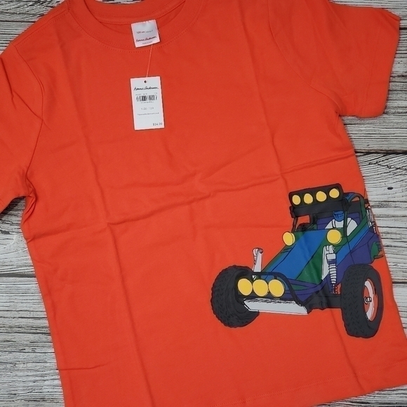 Hanna Andersson Organic Cotton Summer Set T-Shirt & Embroidered Shorts Race Cars - Picture 5 of 6